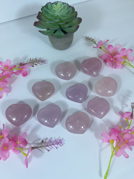 Star Rose Quartz Hearts