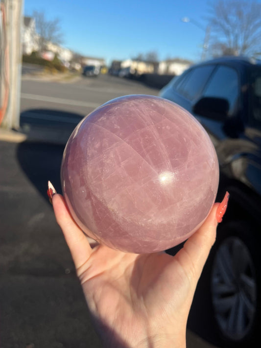 Rose Quartz Sphere Statement